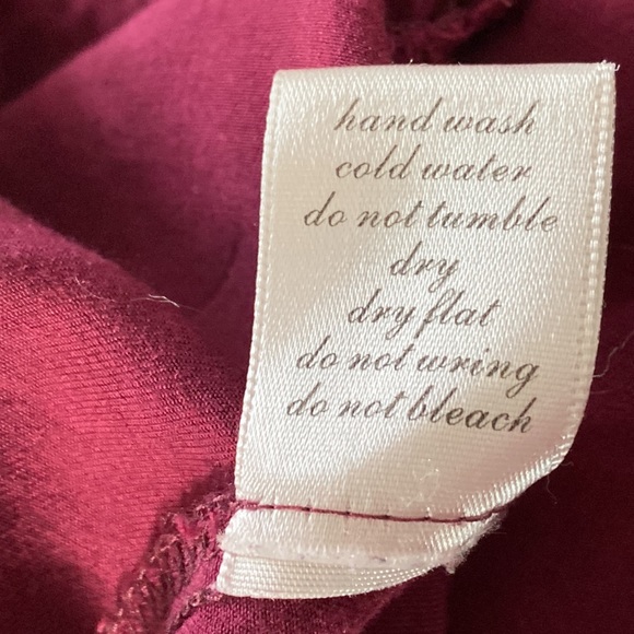 Harper Plum/Maroon Soft Jersey Knit Button-Front Blouse w Patch Pockets - Picture 6 of 10